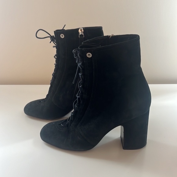 Laurence Decade Black Suede Lace Up Bootie - Picture 7 of 8
